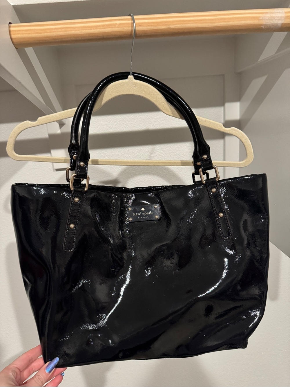 kate spade Black Patent Leather Tote Bag
